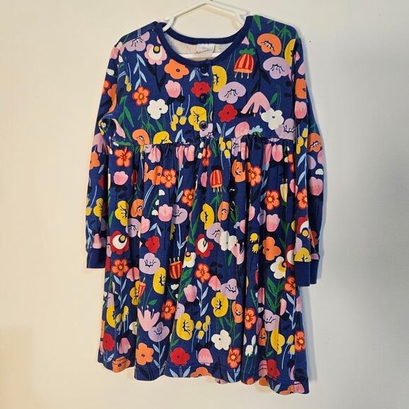 Hanna Andersson Blue Floral pattern dress size 110 US 5 - Picture 2 of 6